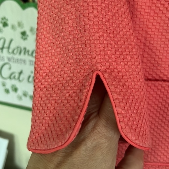 EAST 5th Coral/Melon Textured Jacket w/Peter Pan Collar, Lg Buttons, Sz 14, GUC. - Picture 6 of 8